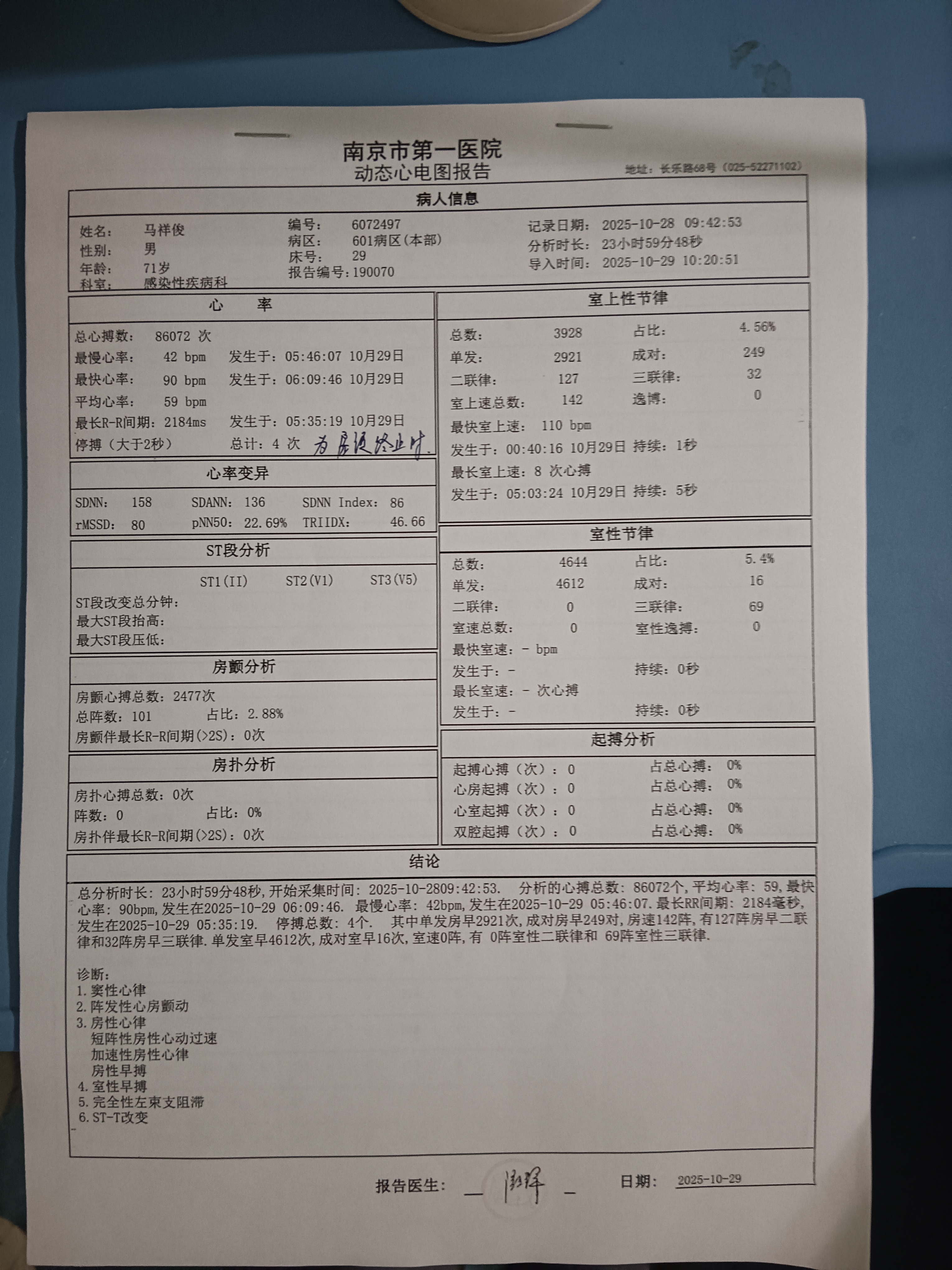 动态心电图报告
